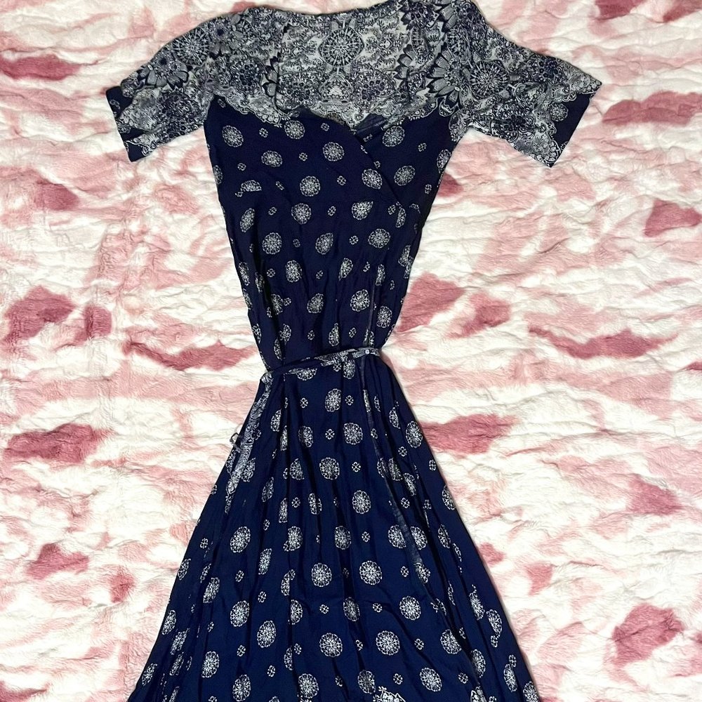 Blue and White Dress